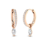 Lursy 0.5ct Gold Drop & Trilogy Diamond Earrings - Luxury Jewelry Delight