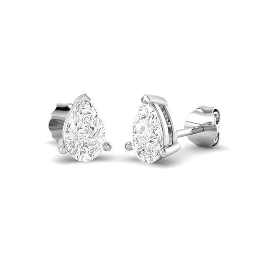 1.50 Ct DE/VVS Lab Grown Pear Cut Diamond Stud Earring | Prong Set