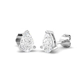 1.50 Ct DE/VVS Lab Grown Pear Cut Diamond Stud Earring | Prong Set
