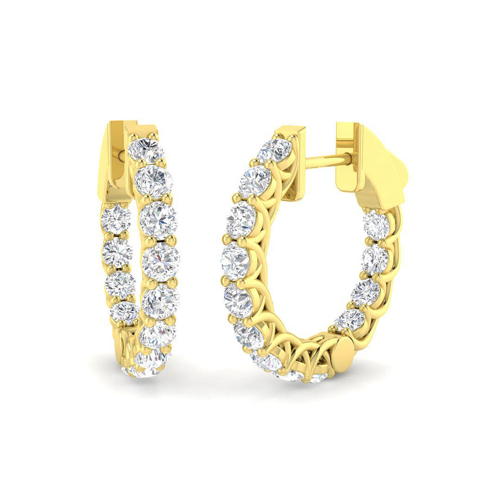 1.49ct Lab Diamond Round Cut Stud Earrings in 9K Yellow Gold
