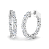 9ct White Gold 2.96ct Lab Grown Diamond Hoop Earrings