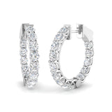9ct White Gold 2.96ct Lab Grown Diamond Hoop Earrings
