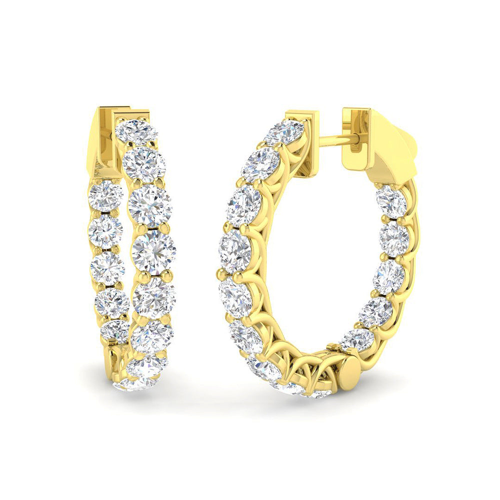 2.96ct Lab Diamond Round Cut Stud Earrings in 9K Yellow Gold