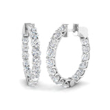 3.93ct Lab Diamond Round Cut Stud Earrings in 9K White Gold