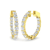 9ct Yellow Gold 3.93ct Lab Grown Diamond Hoop Earrings