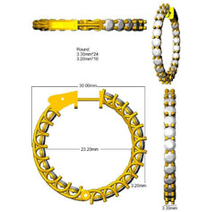 4.9 Carat D-E/VS Lab Grown Diamond Hoops Earring 9k Yellow Gold Ready To Ship
