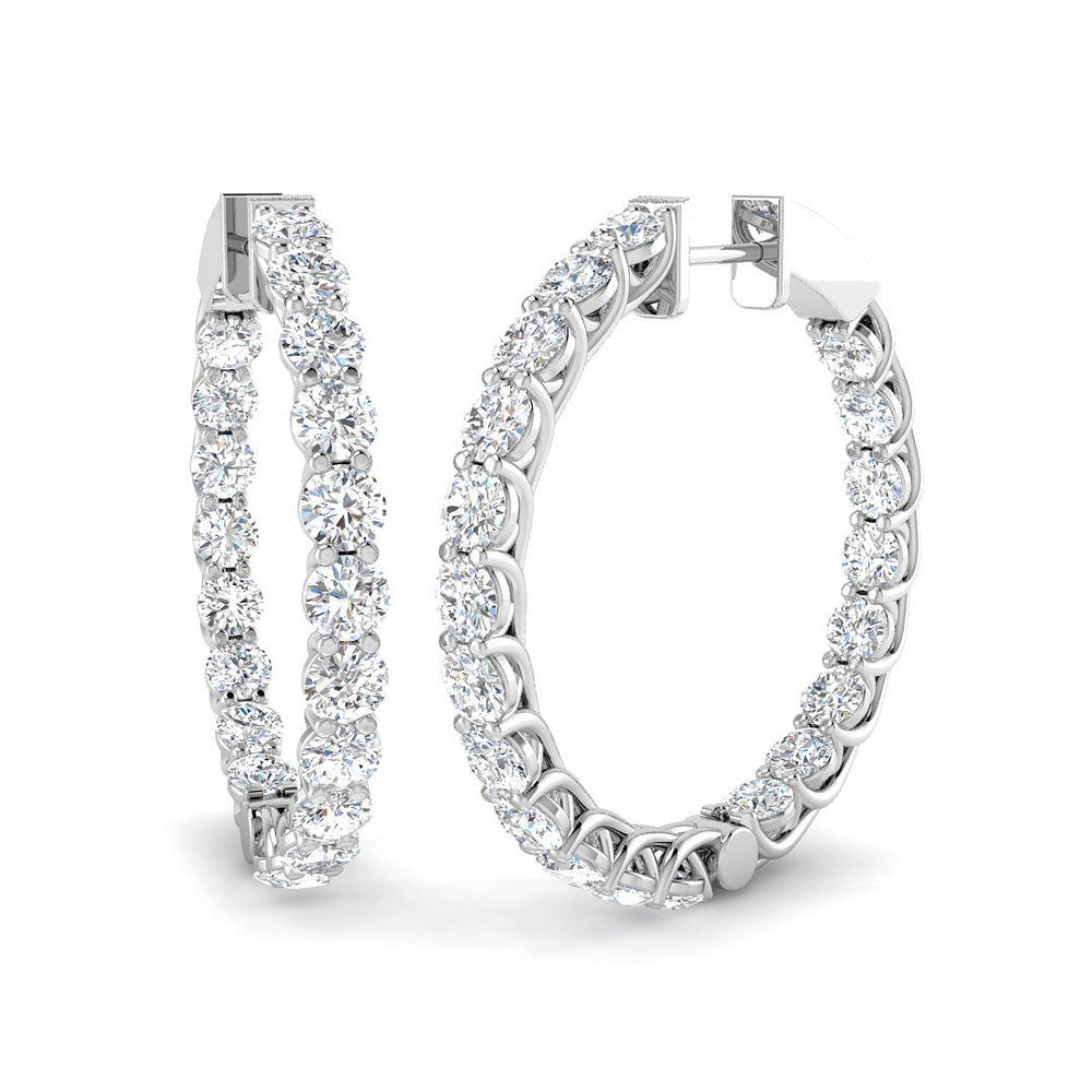 4.9ct Lab Diamond Round Cut Stud Earrings in 9K White Gold