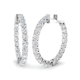 4.9ct Lab Diamond Round Cut Stud Earrings in 9K White Gold