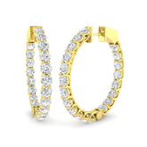 9ct Yellow Gold 4.9ct Lab Grown Diamond Hoops Earrings