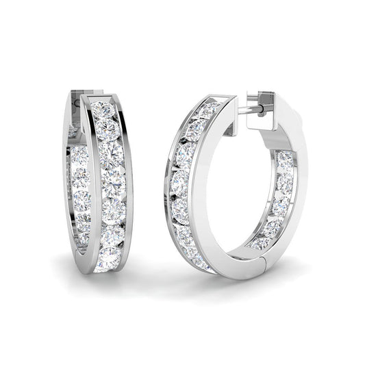 Hoop Earrings - Luspy 2ct Gold Diamond Luxury Elegance