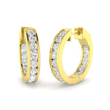 Hoop Earrings - Luspy 2ct Gold Diamond Luxury Elegance