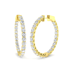 5.9 Carat D-E/VS Lab Grown Diamond Hoops Earring 9k Yellow Gold Ready To Ship