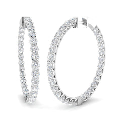 7 Carat D-E/VS Lab Grown Diamond Hoops Earring 9k White Gold Ready To Ship