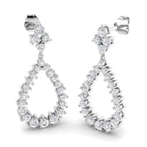 Lusoy Gold Drop & Trilogy Diamond Earrings - 1.75ct Luxury Jewelry