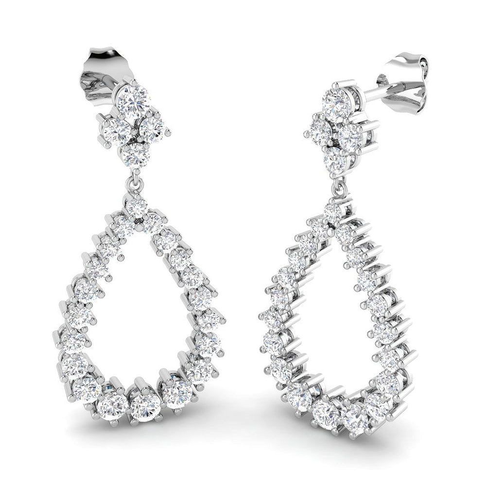 1.79ct Lab Diamond Round Cut Stud Earrings in 9K White Gold