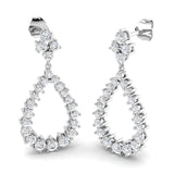 Lusoy Gold Drop & Trilogy Diamond Earrings - 1.75ct Luxury Jewelry