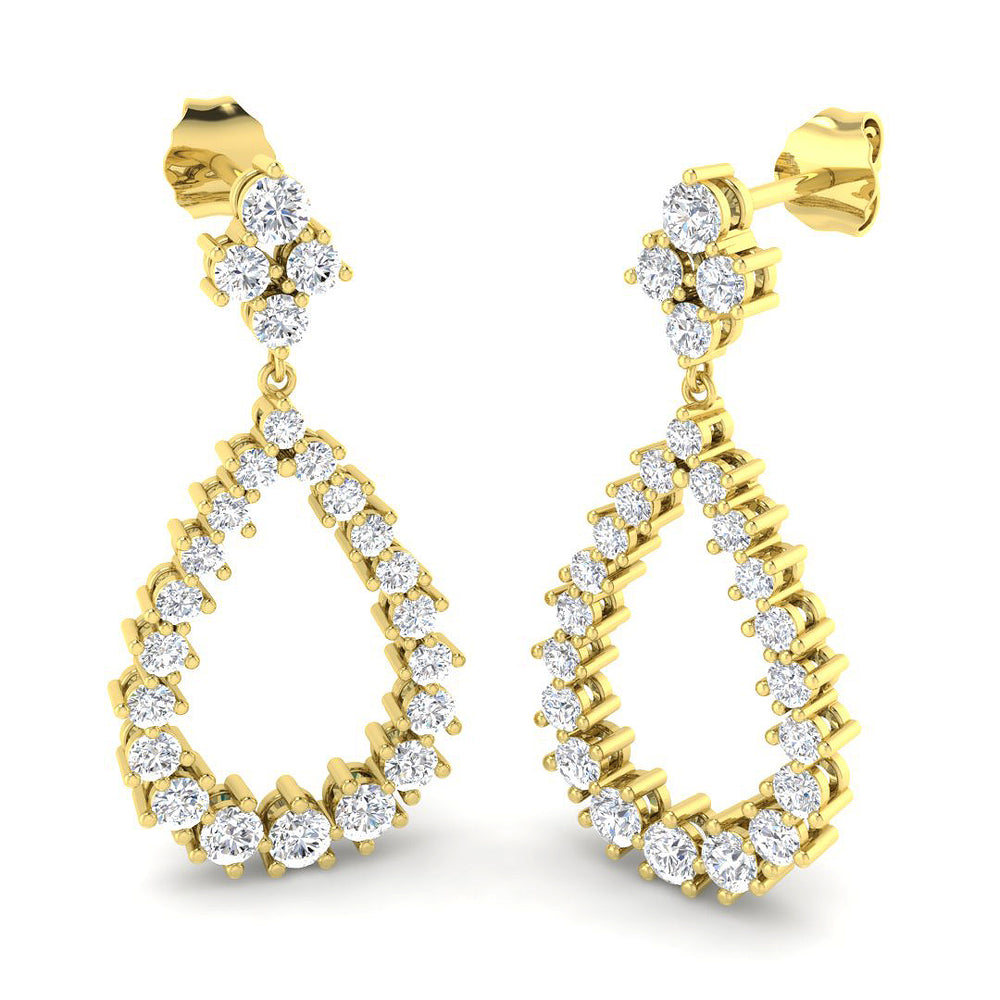 1.79ct Lab Diamond Round Cut Stud Earrings in 9K Yellow Gold