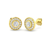 0.50 Ct DE/VVS Lab Grown Round Cut Diamond Halo Earring |Bezel Set