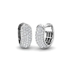 0.6 Carat D-E/VS Lab Grown Diamond Hoops Earring 9k White Gold Ready To Ship