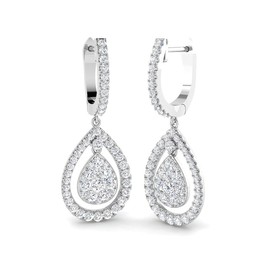1.48ct Lab Diamond Round Cut Stud Earrings in 9K White Gold