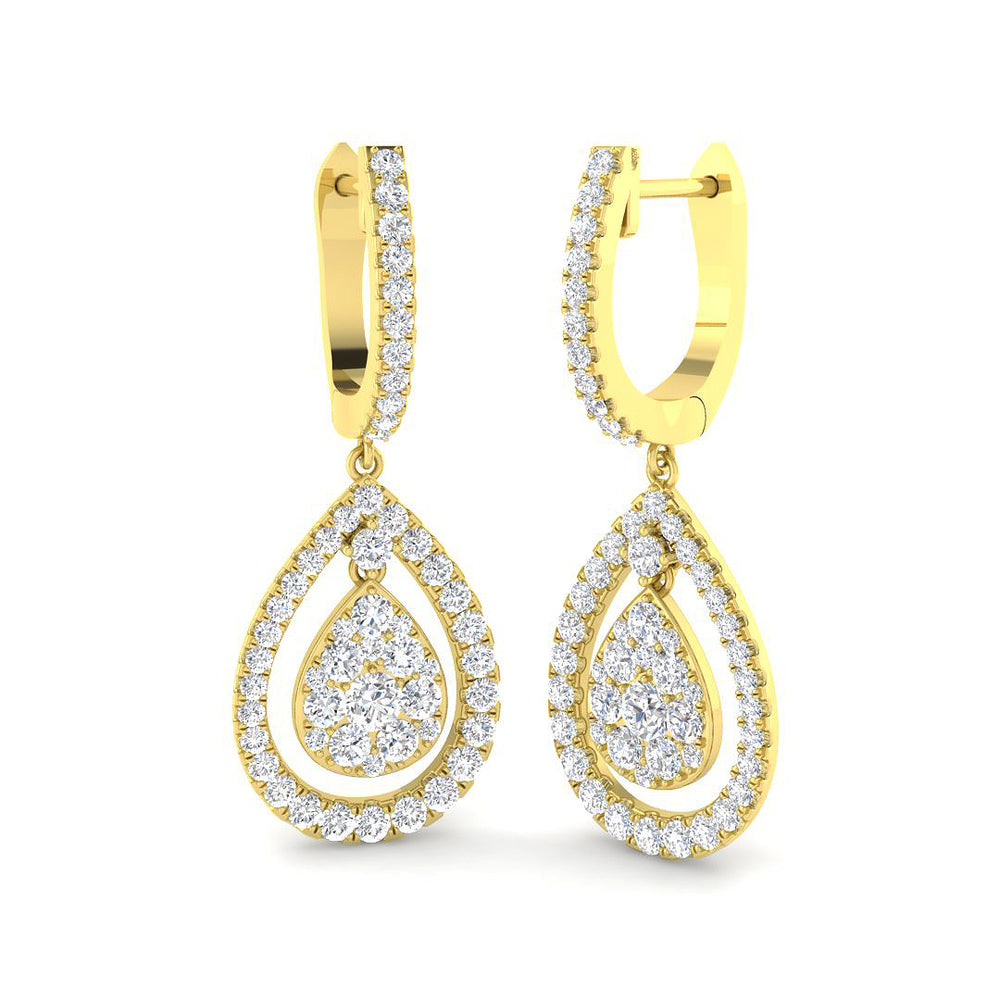 1.48ct Lab Diamond Round Cut Stud Earrings in 9K Yellow Gold