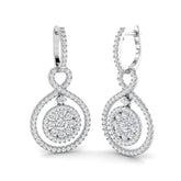 Peony Luxury Gold Drop & Trilogy Diamond Earrings - 2.5ct Elegant Jewelry