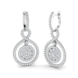 Peony Luxury Gold Drop & Trilogy Diamond Earrings - 2.5ct Elegant Jewelry