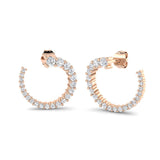 Hoop Earrings - Lutny Elegant 1ct Gold Diamond Luxury