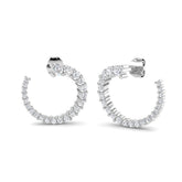 9ct White Gold 0.98ct Lab Grown Diamond Hoop Earrings