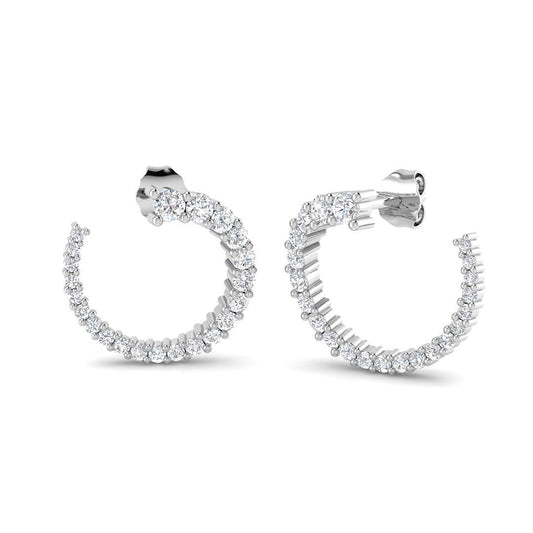 Hoop Earrings - Lutny Elegant 1ct Gold Diamond Luxury