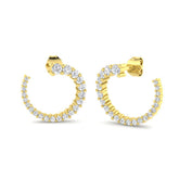 9ct Yellow Gold 0.98ct Lab Grown Diamond Hoop Earrings