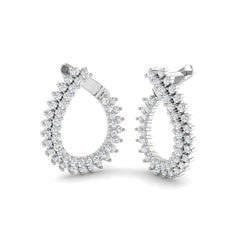 1 Carat D-E/VS Lab Grown Diamond Hoops Earring 9k White Gold Ready To Ship