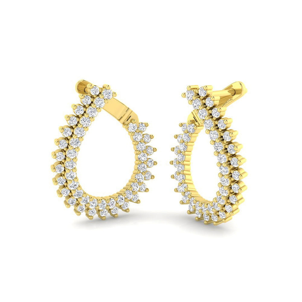 0.95ct Lab Diamond Round Cut Stud Earrings in 9K Yellow Gold