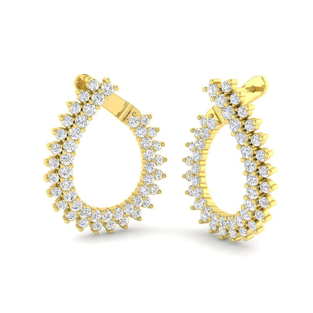 2.02ct Lab Diamond Round Cut Stud Earrings in 9K Yellow Gold