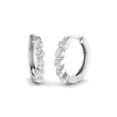 0.60 Carat D-E/VS Lab Grown Diamond Hoops Earrings 9k White Gold Ready To Ship