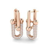 Lutsy 2ct Gold Paper Clip Diamond Earrings - Elegant Luxury Jewelry