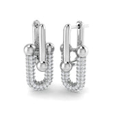Lutsy 2ct Gold Paper Clip Diamond Earrings - Elegant Luxury Jewelry