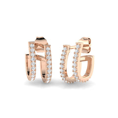0.4 Carat D-E/VS Lab Grown Diamond Crawlers Earring 18k Rose Gold Ready To Ship