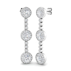 2.9 Carat D-E/VS Lab Grown Diamond Drop & Trilogy Earring 9k White Gold Ready To Ship