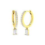 Lutvy 0.5ct Gold Drop & Trilogy Diamond Earrings - Elegant Luxury Jewelry