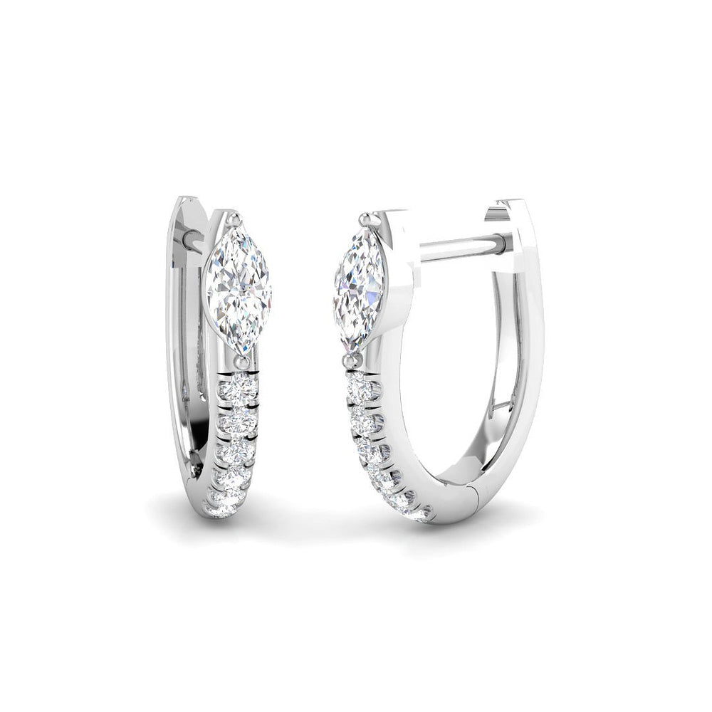 Hoop Earrings - Luvny Exquisite 0.33ct to 0.5ct Gold Diamond