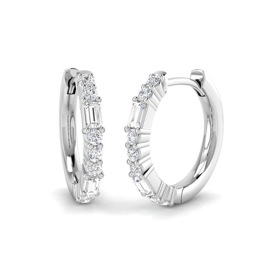 Hoop Earrings - Luvry Sparkling 0.33ct to 0.5ct Gold Diamond