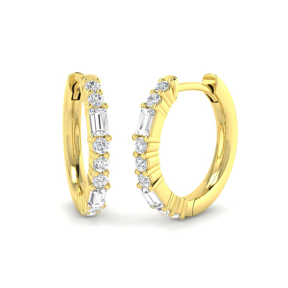 Hoop Earrings - Luvry Sparkling 0.33ct to 0.5ct Gold Diamond