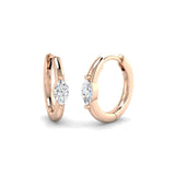 Hoop Earrings - Luvgy 0.25ct Luxury Gold Diamond Elegant