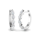 Hoop Earrings - Luvoy Elegant 0.5ct Style Gold Diamond