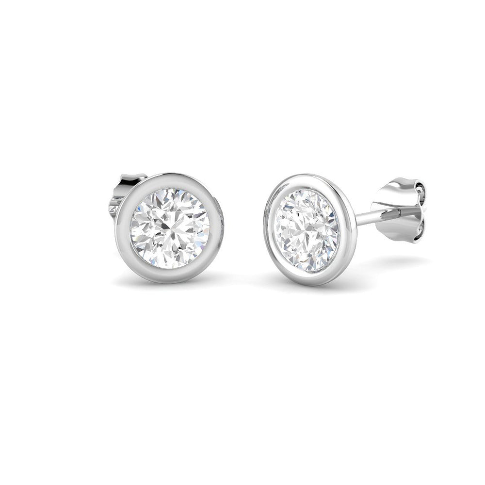 1.49ct Lab Diamond Round Cut Stud Earrings in 18K White Gold