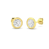1.49ct Lab Diamond Round Cut Stud Earrings in 18K Yellow Gold