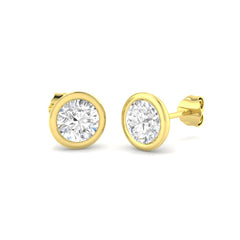 2.1 Carat D-E/VS Lab Grown Diamond Stud Earring 18k Yellow Gold Ready To Ship
