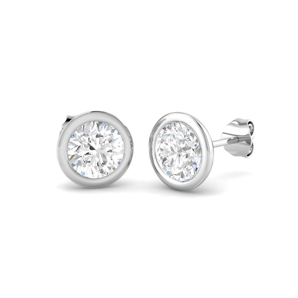 2.36ct Lab Diamond Round Cut Stud Earrings in 18K White Gold