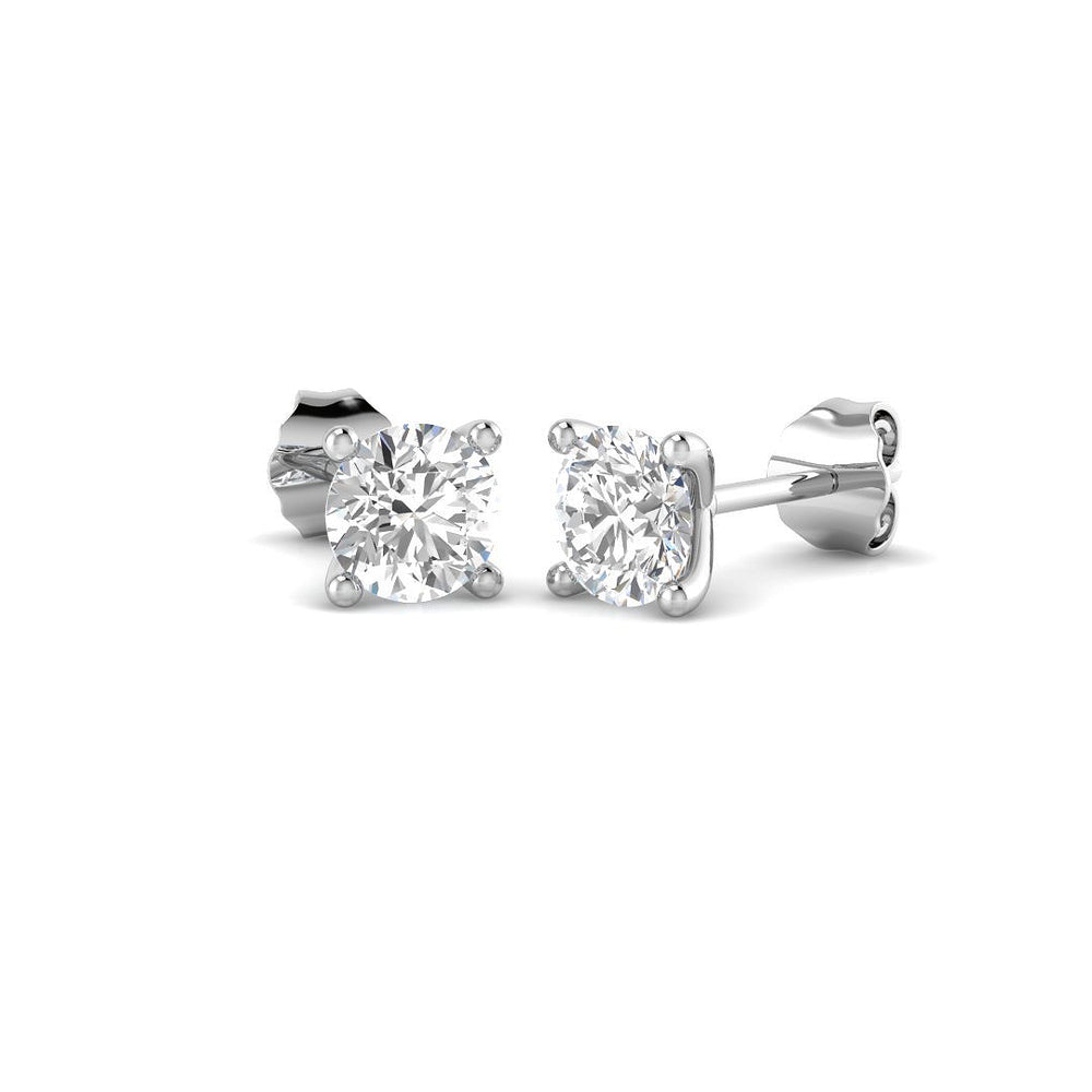 1.19ct Lab Diamond Round Cut Stud Earrings in 18K White Gold